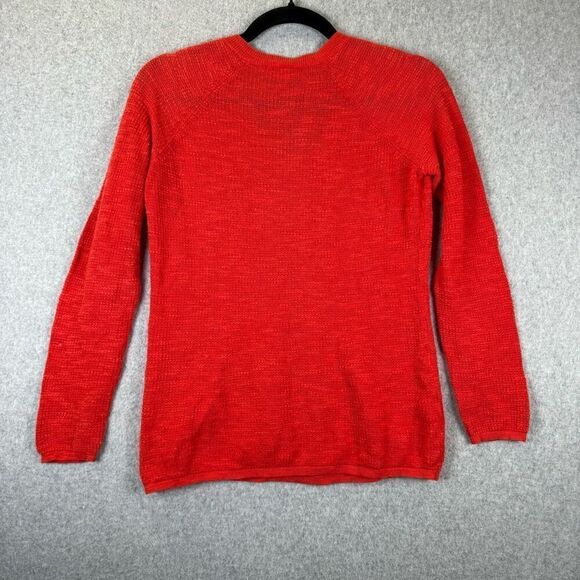 Eileen Fisher Womens Size XS Organic Linen Cotton Pullover Sweater Red V Neck - Picture 7 of 8